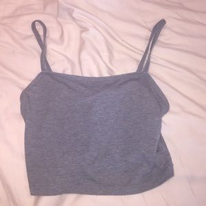 grey crop top tank
