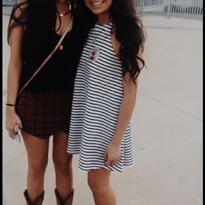 STRIPED HIGH NECK DRESS