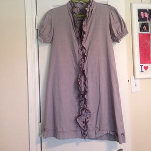 Puffy sleeved shirt dress