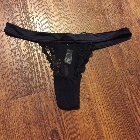 Black lace thong by Victoria Secret