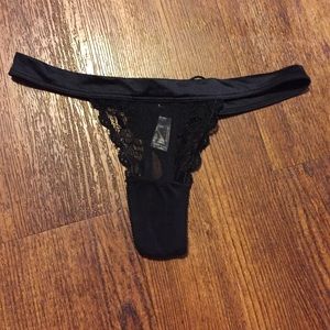 Black lace thong by Victoria Secret