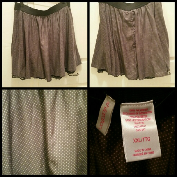 Gray with light pink poka dots skater dress