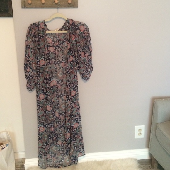 Long floral  kimono