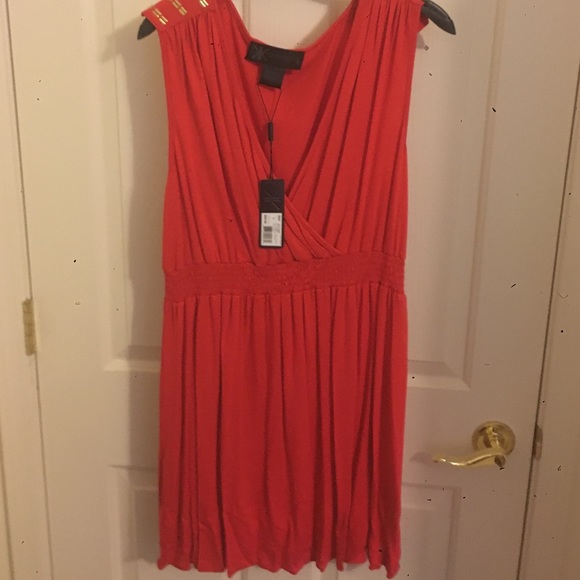 Wrap dress, blood orange