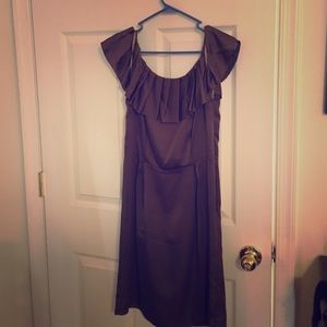 Size 6 dark olive green Banana Republic silk dress