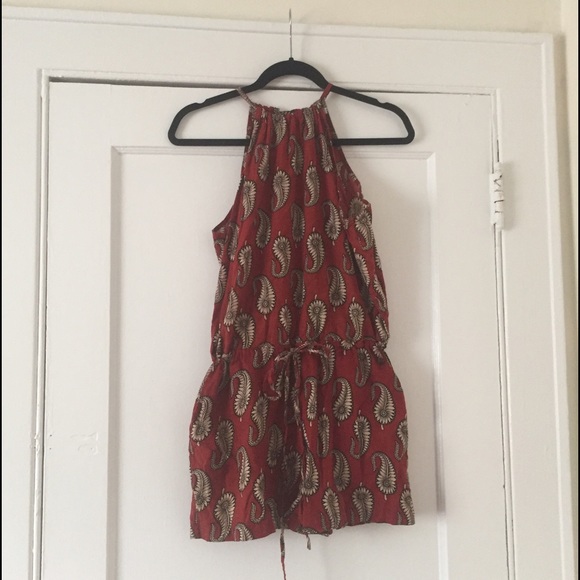 Cotton Paisley Halter Romper