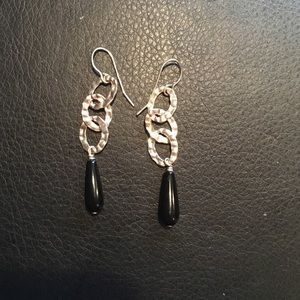 Silpada black onyx long dangle earrings