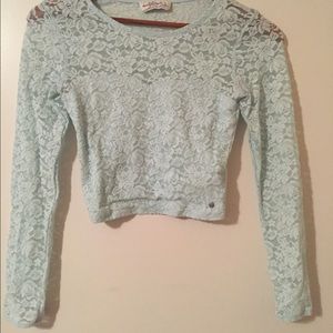 Light Blue Lace Crop Top