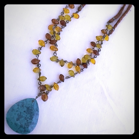 Jewelry - 🦄Host Pick🦄 Fabric, Bead, and Stone Necklace