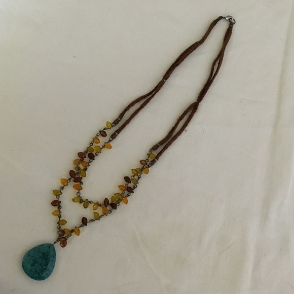 🦄Host Pick🦄 Fabric, Bead, and Stone Necklace - Picture 2 of 3
