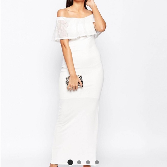 Asos White Bardot maxi dress