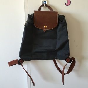 Gray longchamp backpack
