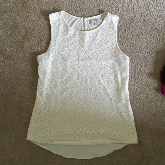 Loft white lace sleeveless shirt