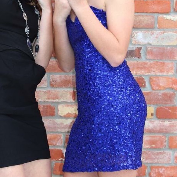 Scala blue shimmery cocktail dress