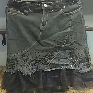 ✩  Denim Lace Skirt ✩