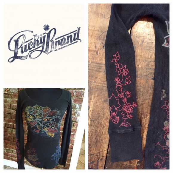LUCKY Brand Black Thermal Top Small