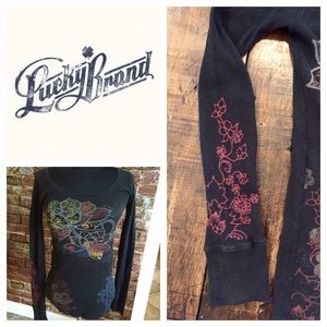 LUCKY Brand Black Thermal Top Small