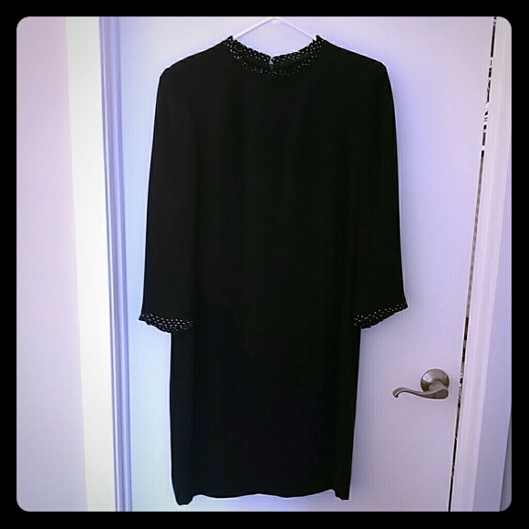 Akris dark navy sheath dress