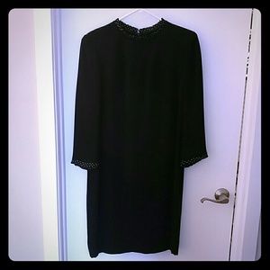 Akris dark navy sheath dress