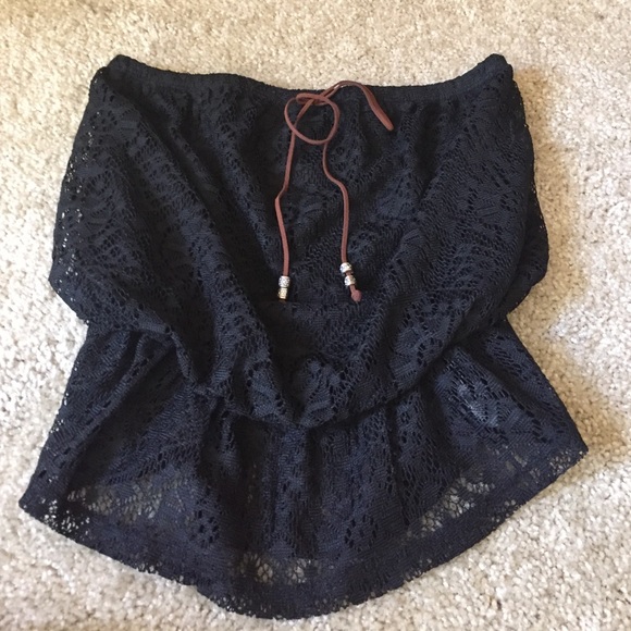 Black lace tube top. New without tags!