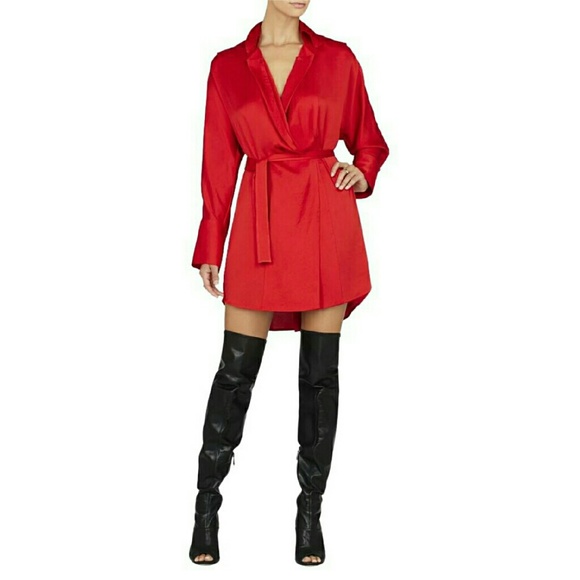 Satin shirt dress - Picture 2 of 4