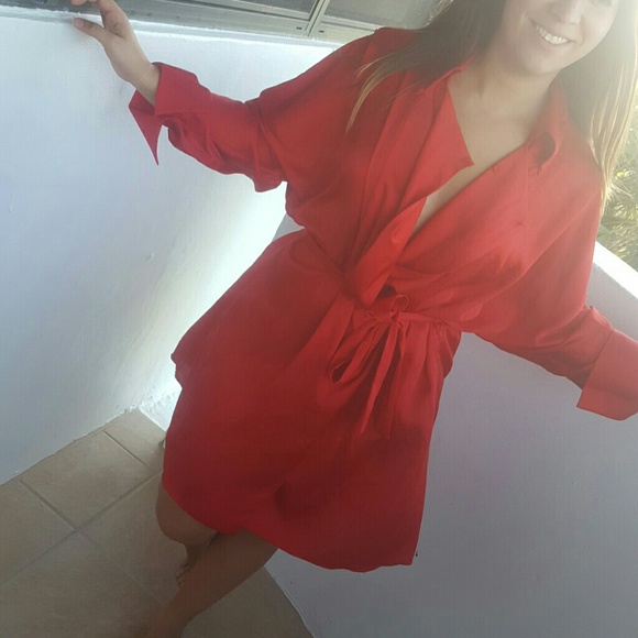 Satin shirt dress - Picture 4 of 4