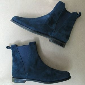 Via Spiga Navy Suede Chelsea Boot