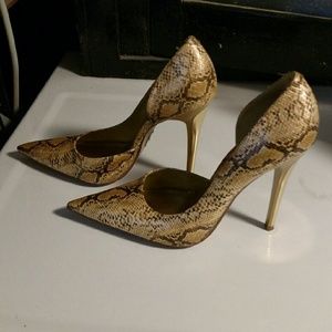 Gold Snakeskin Stilettos