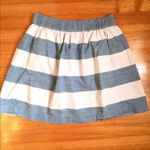 Gap 1969 chambray striped blue skirt