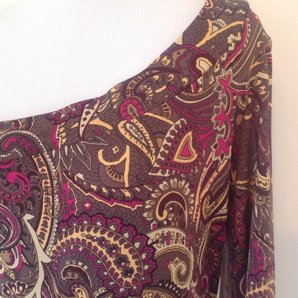 Dresses & Skirts - PAISLEY ONE SHOULDER DRESS.