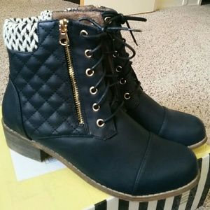 Quilted Combat Boots