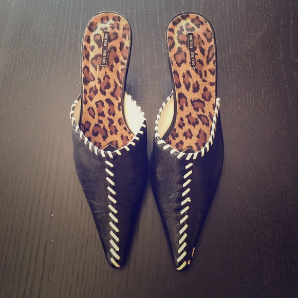 Black & White pointy toes mules/slides
