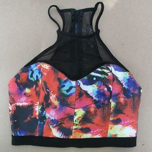 ASTR Psychedelic Mesh Rave Crop Top