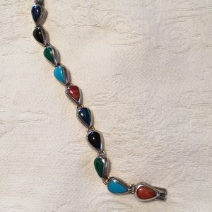 8" SS turquoise bracelet