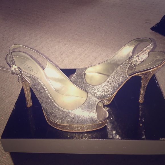 Silver Sparkly Guess Heels
