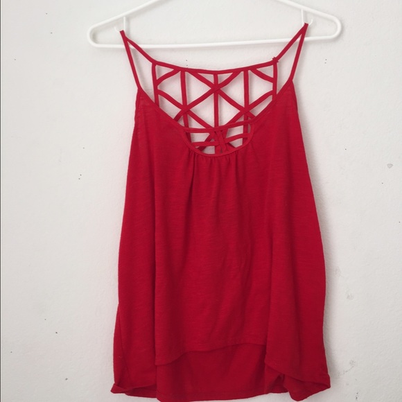 Red loose tank top