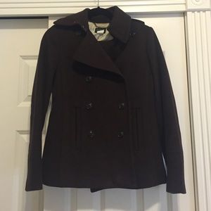 Chocolate brown J.crew pea coat