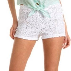NWT white lace shorts