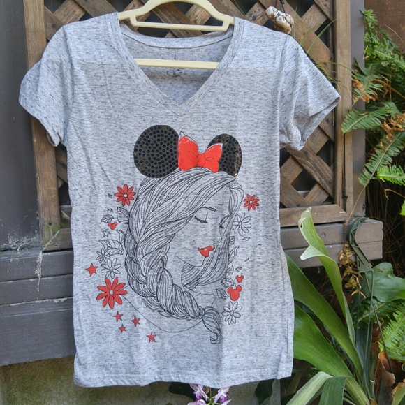 Sequin velvet Disney parks vneck grey minnie