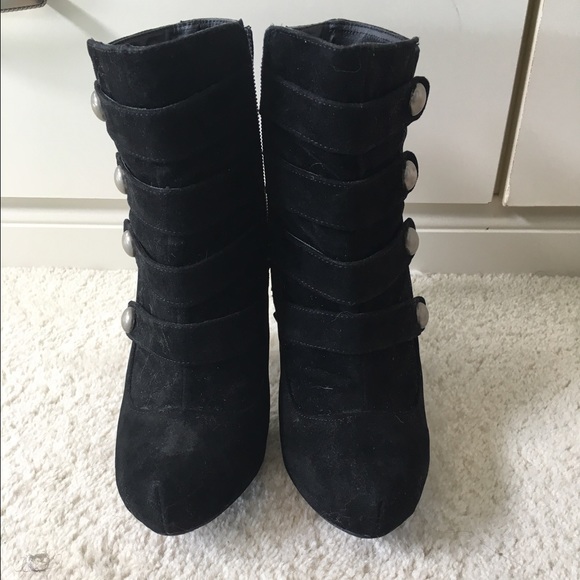 Black Short Booty Heels