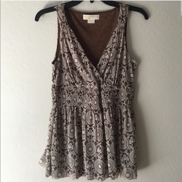 Michael Kors Brown Flowy Blouse