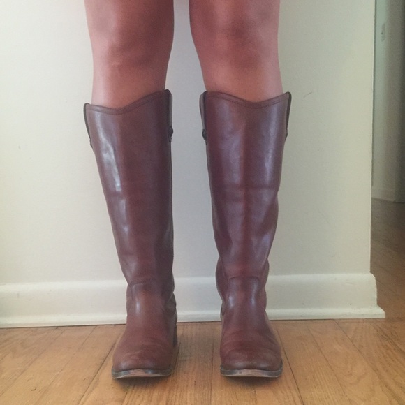 Frye Melissa Button Cognac extended calf. Like new - Picture 1 of 4