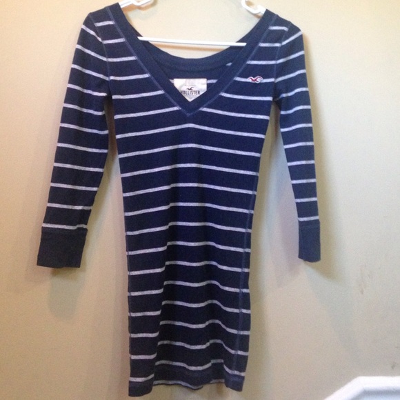 Stripped Hollister shirt . (Navy blue and Grey)