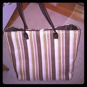 Big spacious striped handbag