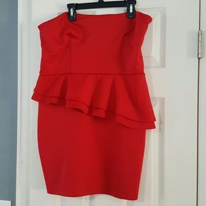 Red mini dress