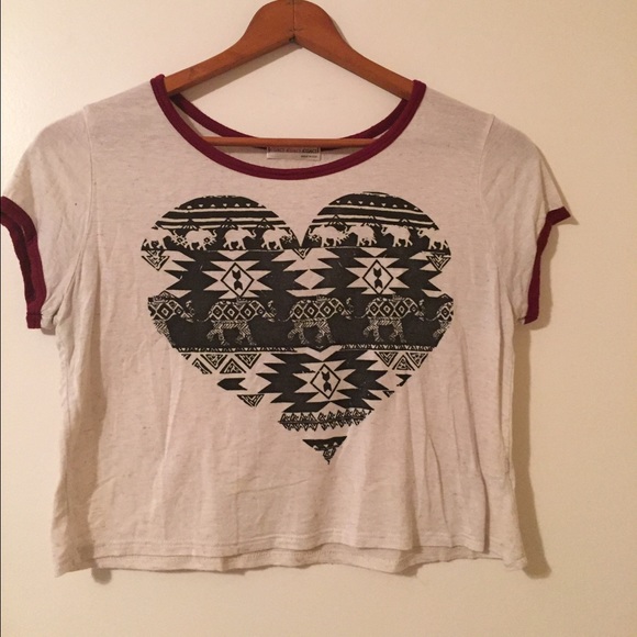 Tribal Print Heart Crop Top