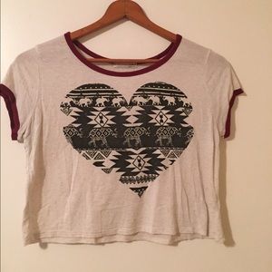Tribal Print Heart Crop Top