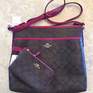Coach Signature Crossbody & Matching Wallet