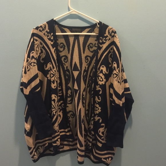 Tan and navy cardigan