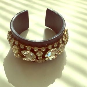 J Crew Navy Cuff with Crystals